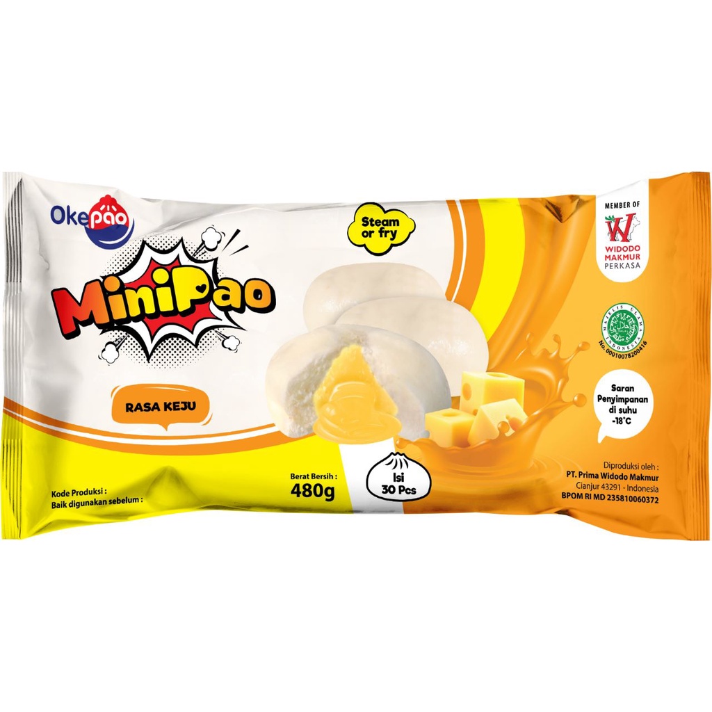 OKEPAO MINIPAO 480GR ISI 30 BAKPAO MINI RASA KEJU HALAL