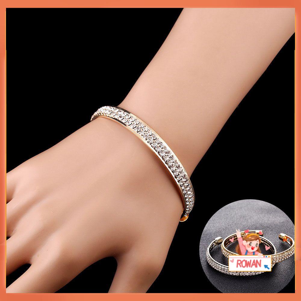 R-flower Luxury Bangle Bracelet Paduan Mengkilap Kualitas Tinggi Pembukaan Bangle