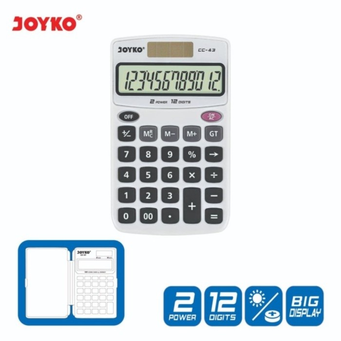 

TERBAIK JOYKO CC-43 - Pocket Calculator CC43 / Kalkulator Saku 12 Digit