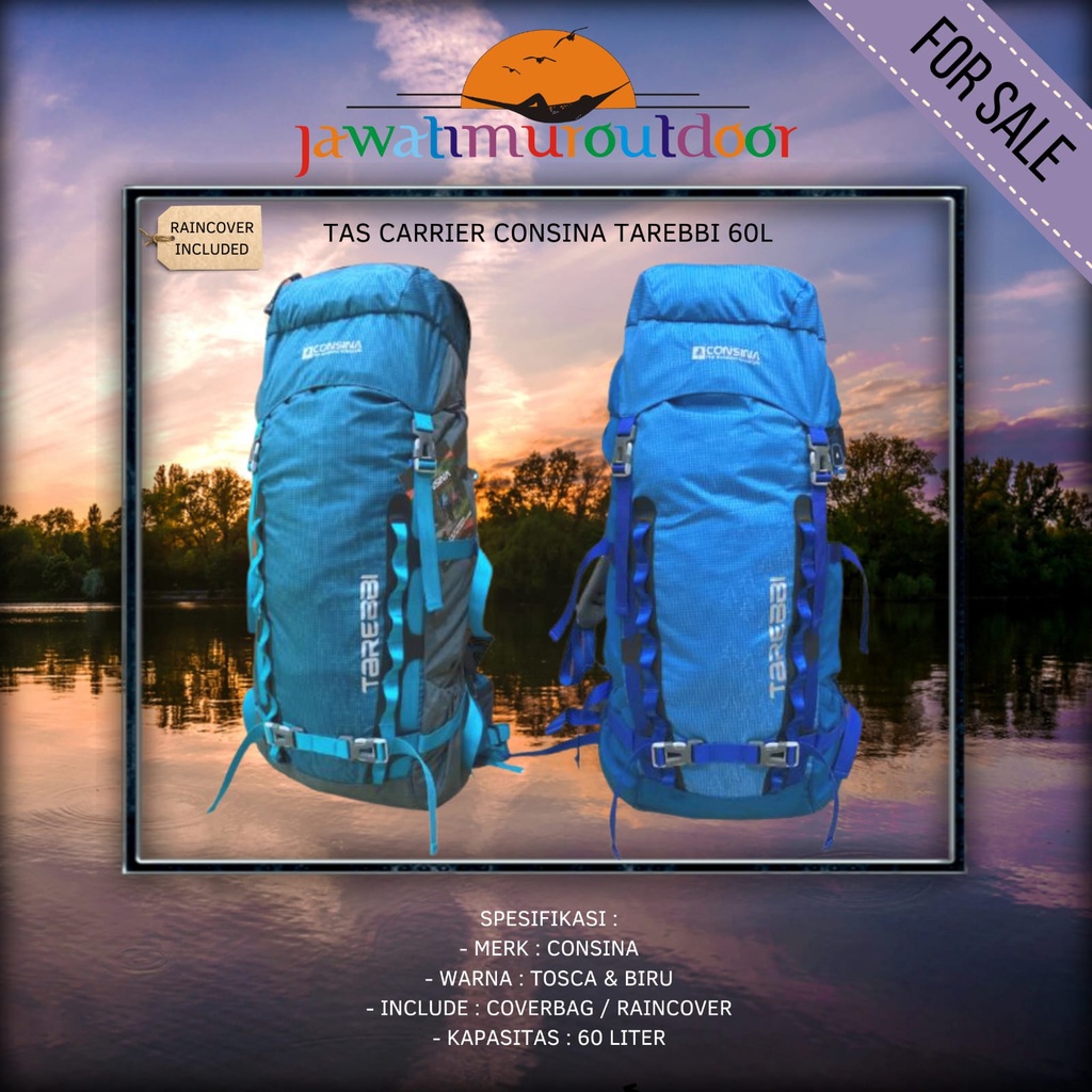 Tas Carrier Gunung Consina Tarebbi 60 Liter Camping Hiking Outdoor Original