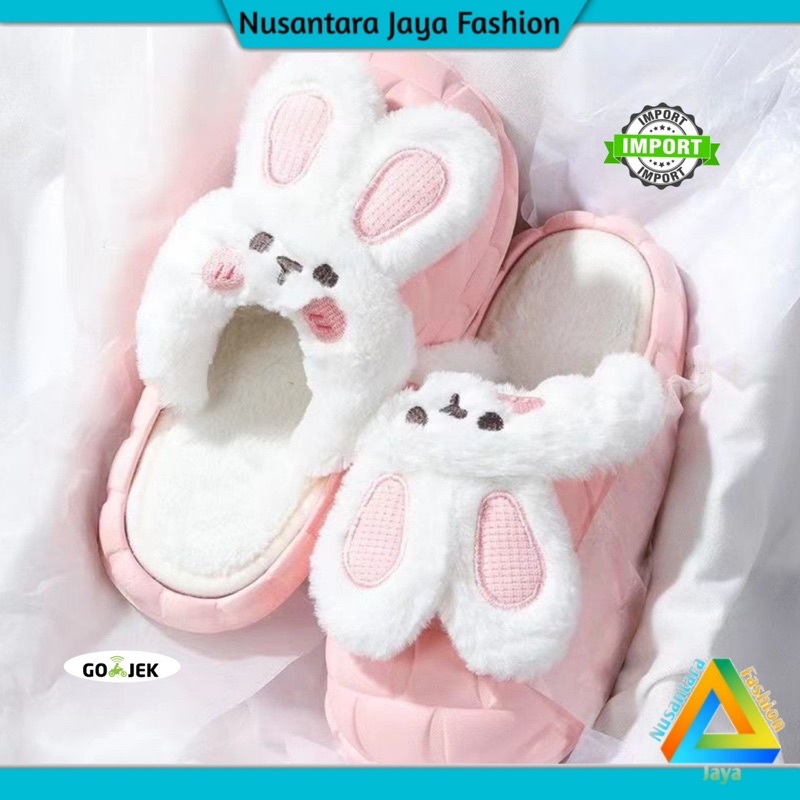 Sandal Wanita Home Style Kekinian Rabit Bulu Halus BLC 8826-A