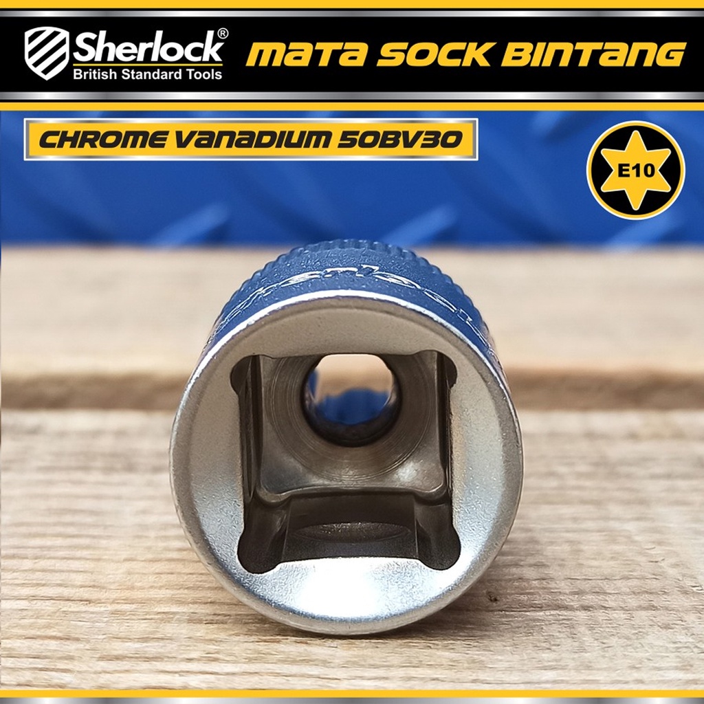 Kunci Shock Bintang Sok E10 - E24 Sherlock 1/2 inch Drive Star Socket