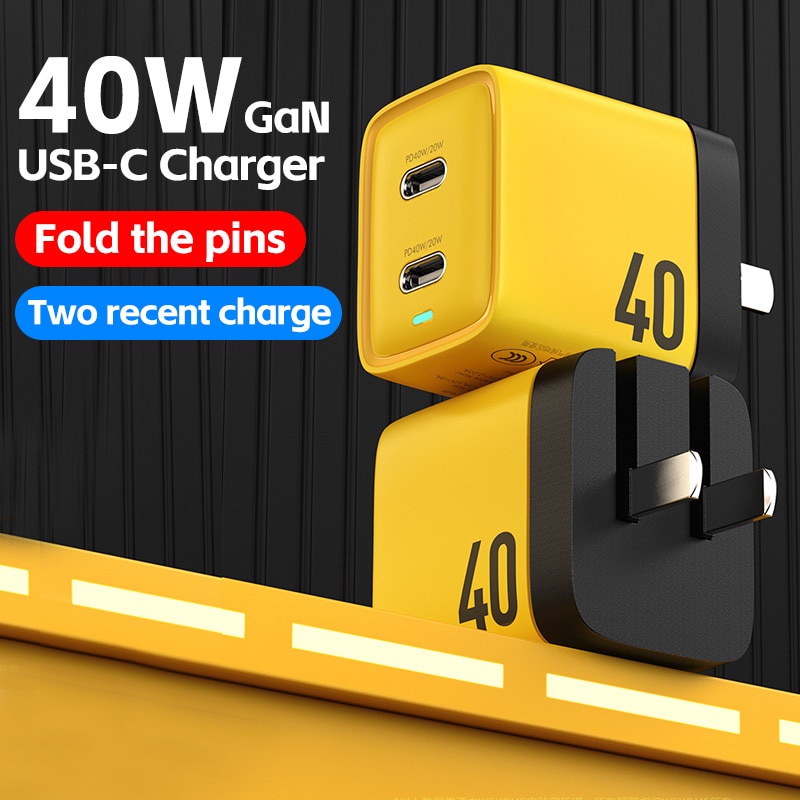 40w GaN Telepon USB C Charger Pengisian Cepat QC4.0+4.0 3.0 PD3.0 2.0 FCP SCP AFC PPS Untuk iPhone Android Huawei