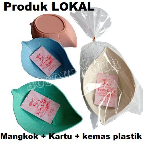 COD - SM88 - Souvenir Mangkok DAUN LOKAL Kemasan MIKA LEMBARAN Wedding Souvenir Pernikahan mangkuk