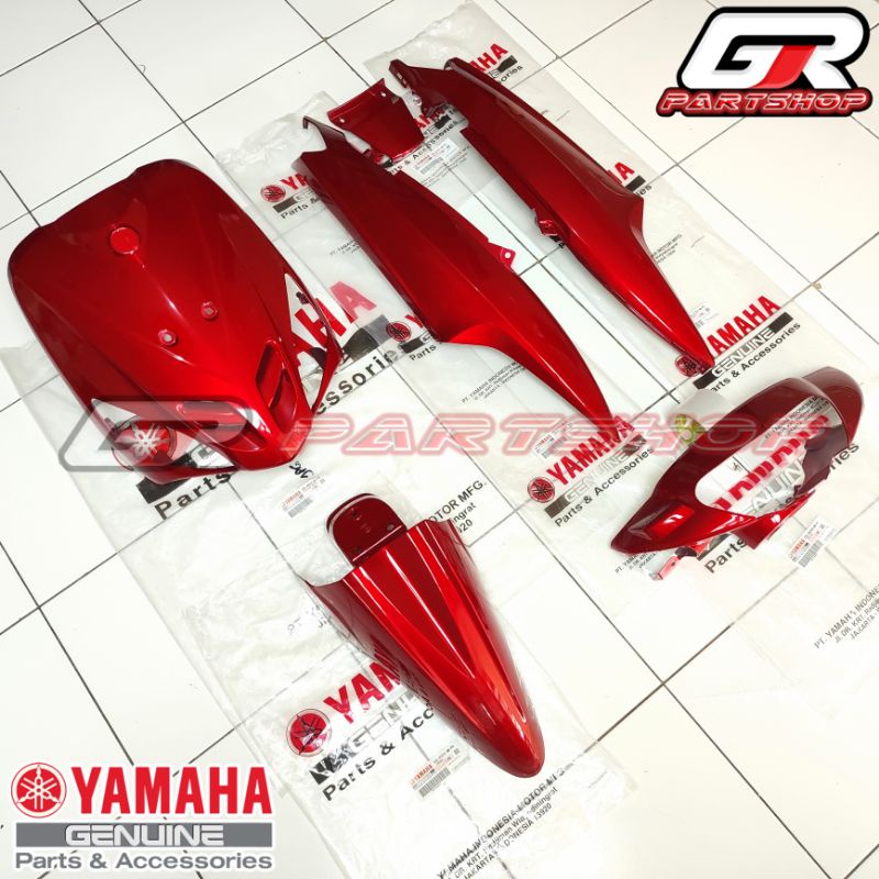 body halus full set merah maroon mio sporty ori ygp fullset batok spakbor tameng cover ped bodi kiri kanan merah maron tua