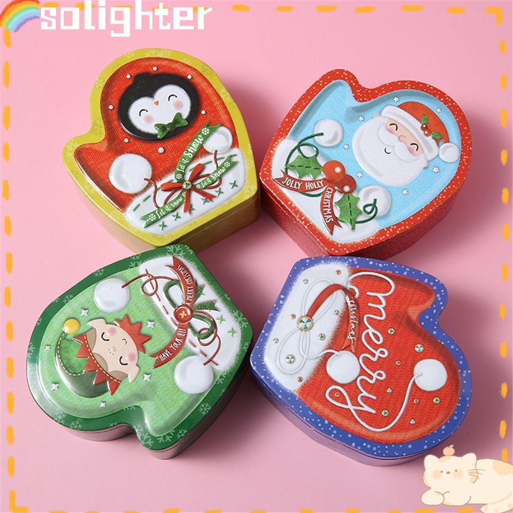 Solighter Candy Box Xmas Biskuit Cookies Kotak Hadiah