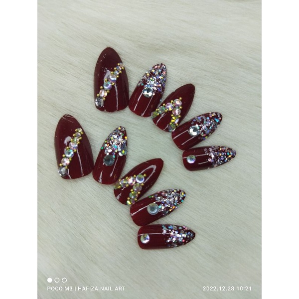 KUKUPALSU WEDDING MAROON 10 PCS LENGKAP DENGAN LEM