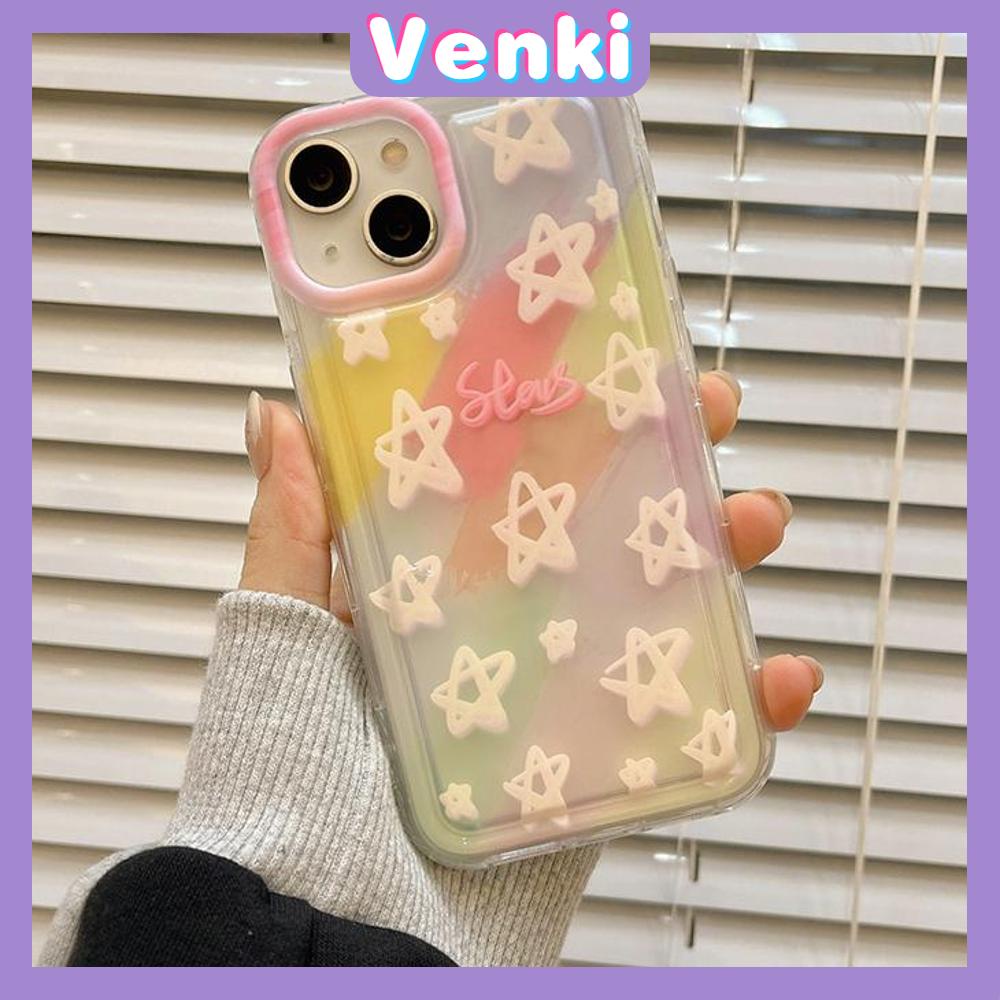 Case For iPhone 14 Pro Max TPU Soft Jelly Airbag Clear Case Rainbow Stars And Hearts Camera Protection Shockproof For iPhone 14 13 12 11 Plus Pro Max 7 Plus X XR