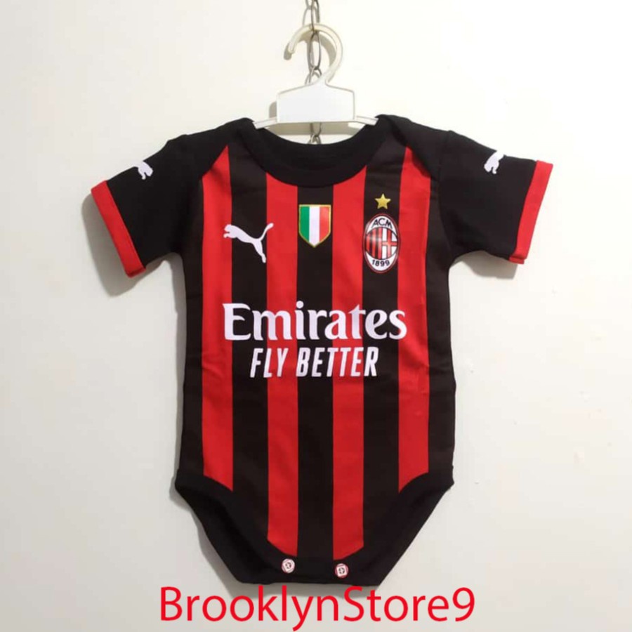 BAJU BAYI BOLA / BABY JUMPER JUMPER BOLA JERSEY BOLA BAYI Milan 22/23 Utk Sekitar Umur 2 - 10 Bulan 