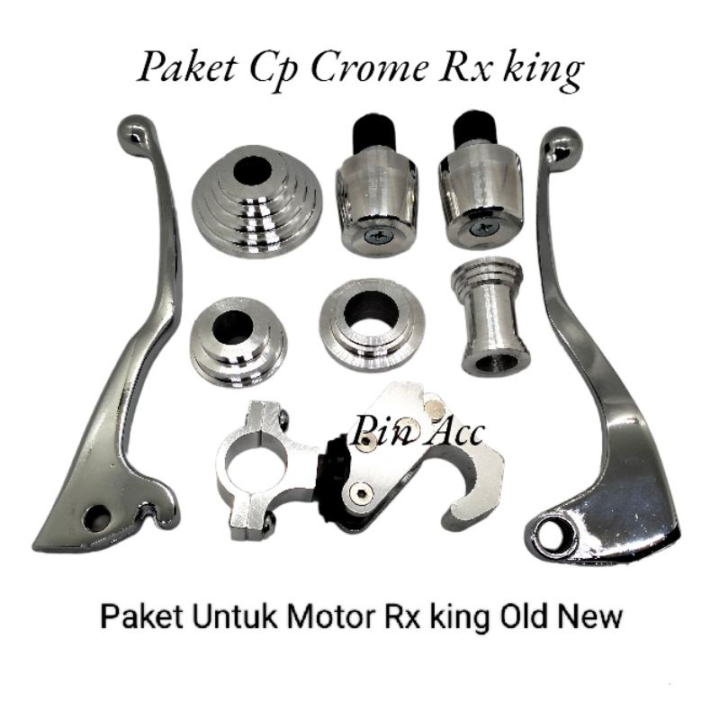 Paket Cp Crome Rx king Old New pnp Handle Rem+Jalu stang+Bosh Tromol Set Dpn/Blkg+Gantungan Lipat Rx king