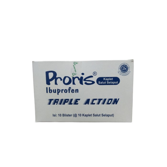 Proris Ibuprofen Tabtet Box isi 10 Blister x 10 kaplet