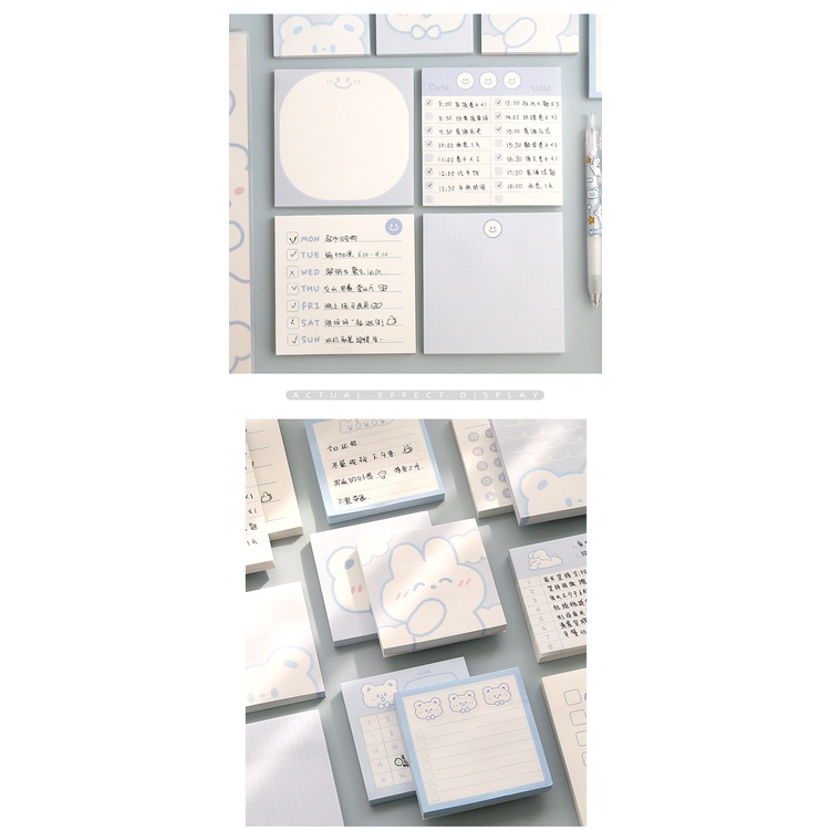 

Kawaii Telado Smile Face Rabbit Bear Memopad To Do List Planner Sticker Cute Decor Office Decoration Note Pad Stationery
