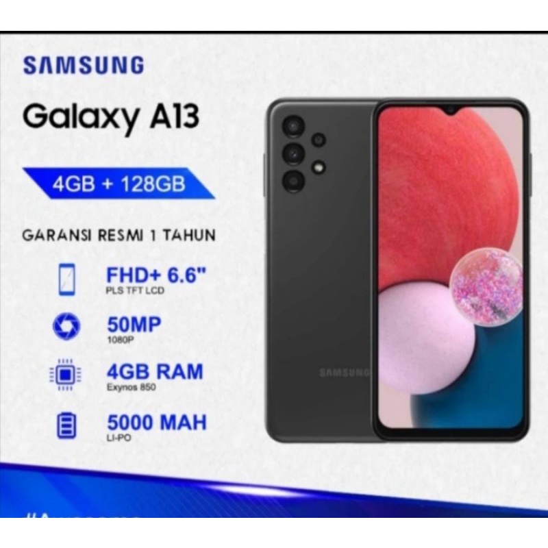 Handphone SAMSUNG GALAXY A13 Ram 4GB/128GB Garansi resmi (khusus batam saja)