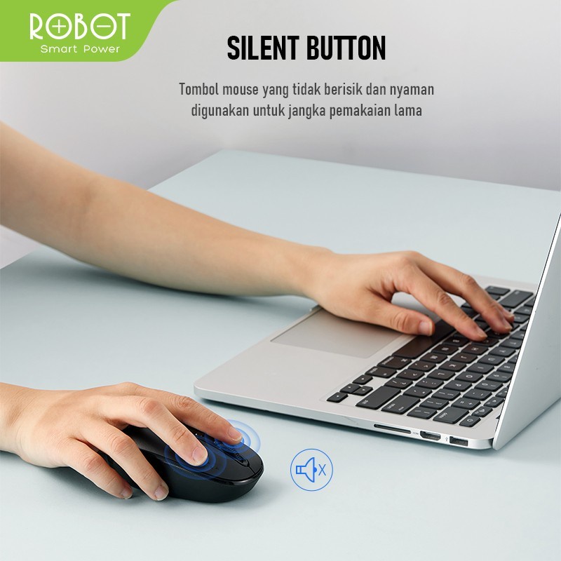 Mouse Wireless Robot M360 Mouse Multi-Device Bluetooth+2.4G Wireless Mouse Silent Key