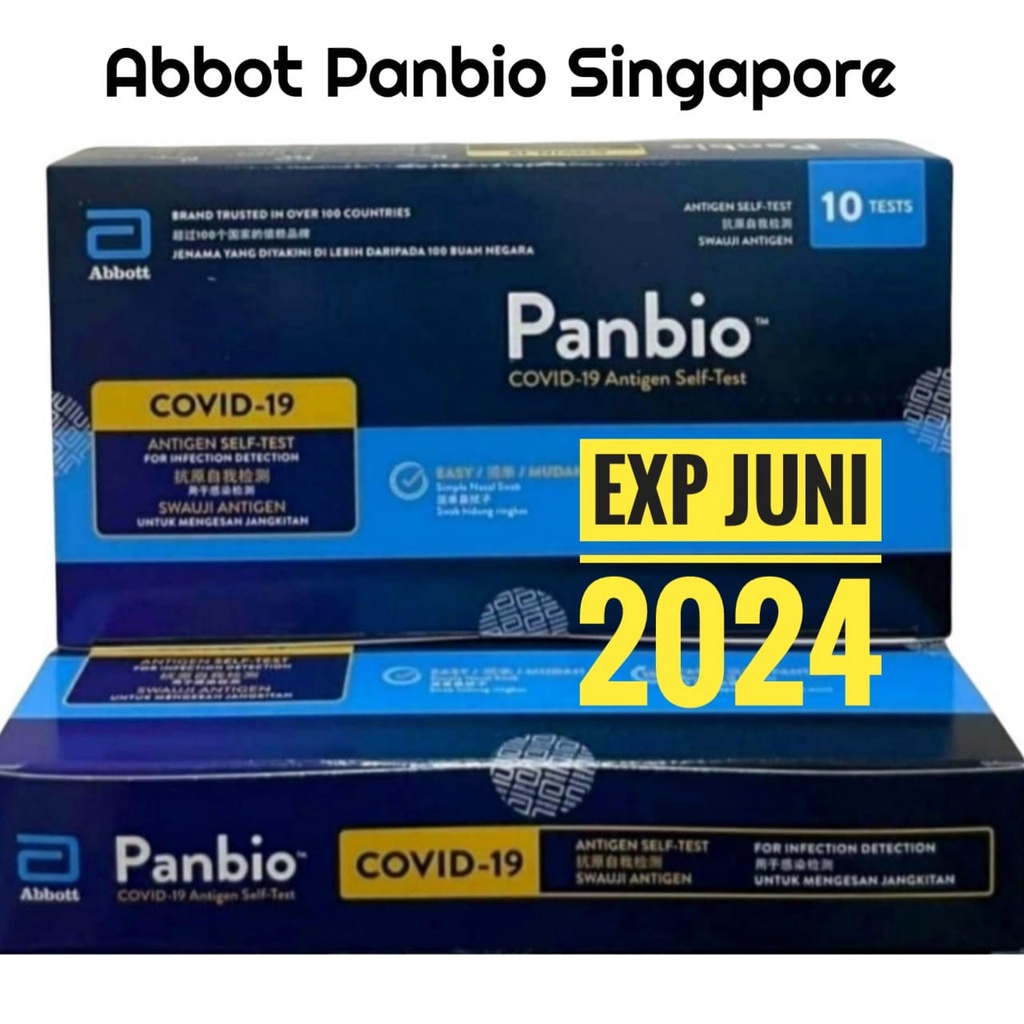 ABBOTT PANBIO NASAL ANTIGEN SINGAPORE PER BOX ISI 10 PC , 20 PC KEMENKES ORIGINAL -SELF TEST KIT-