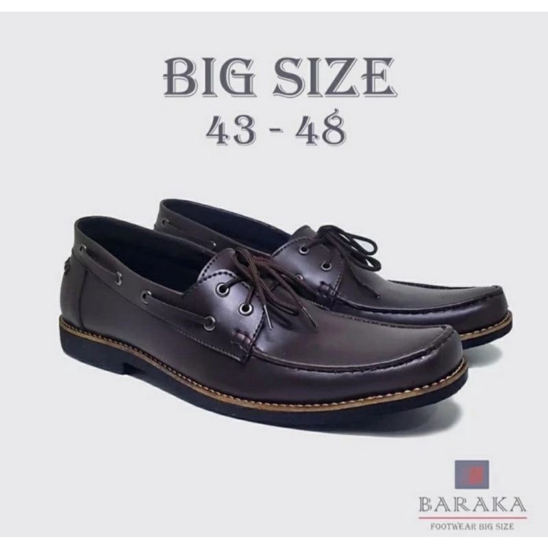 Bisa COD / Sepatu Pantofel Pria Big Size 44-48 BRK-1 Jumbo Ukuran Besar Kulit, Hitam 47