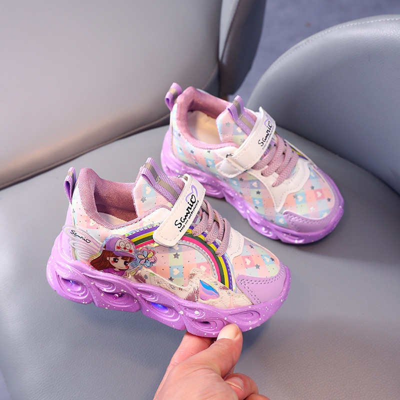 Juragan Junior [COD] Sepatu ATHENA Sepatu anak Perempuan Import LED 21-30