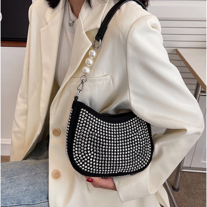 TFT AX200320 92983 AX983 T53 C1099 (3 MUAT 1 KG) Tas SELEMPANG Wanita Mutiara Manik Kekinian Talpan Rantai terbaru