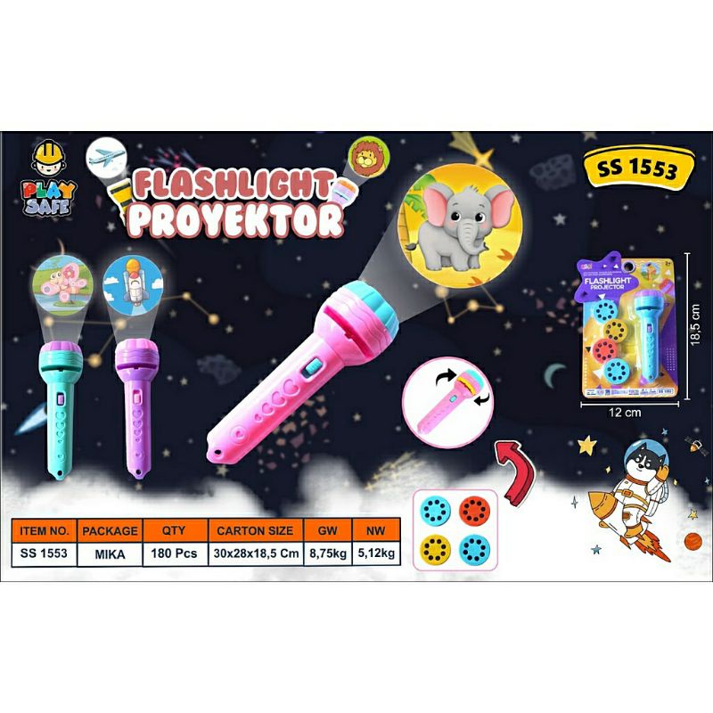 MAINAN EDUKASI FLASHLIGHT PROJECTOR MAIANAN ANAK SENTER PROYEKSI GAMBAR KE DINDING SENTER PROYEKTOR ANAK BANJARMASIN