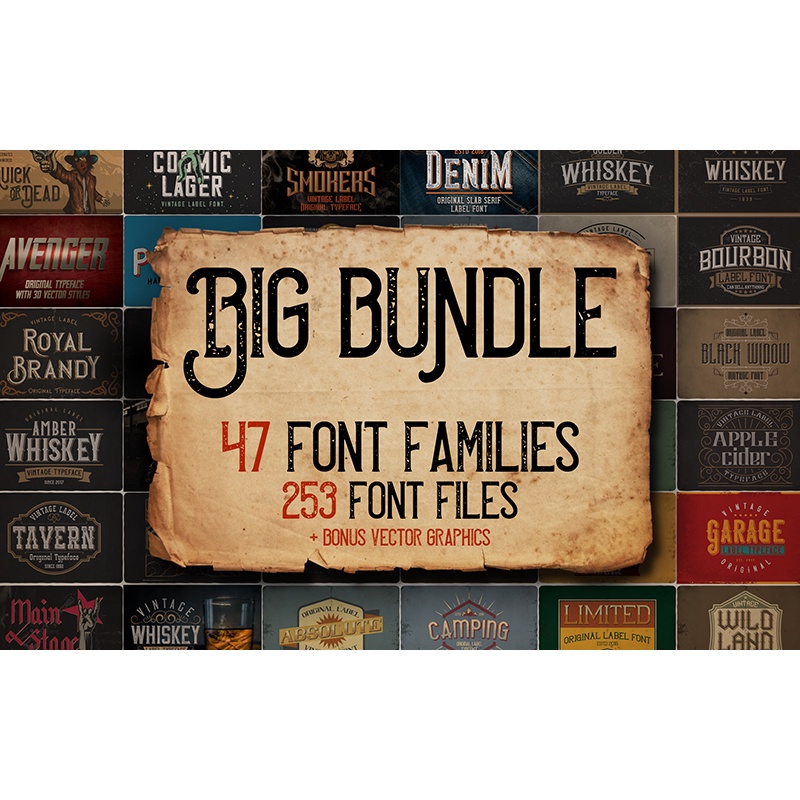 Big Vintage Fonts Bundle