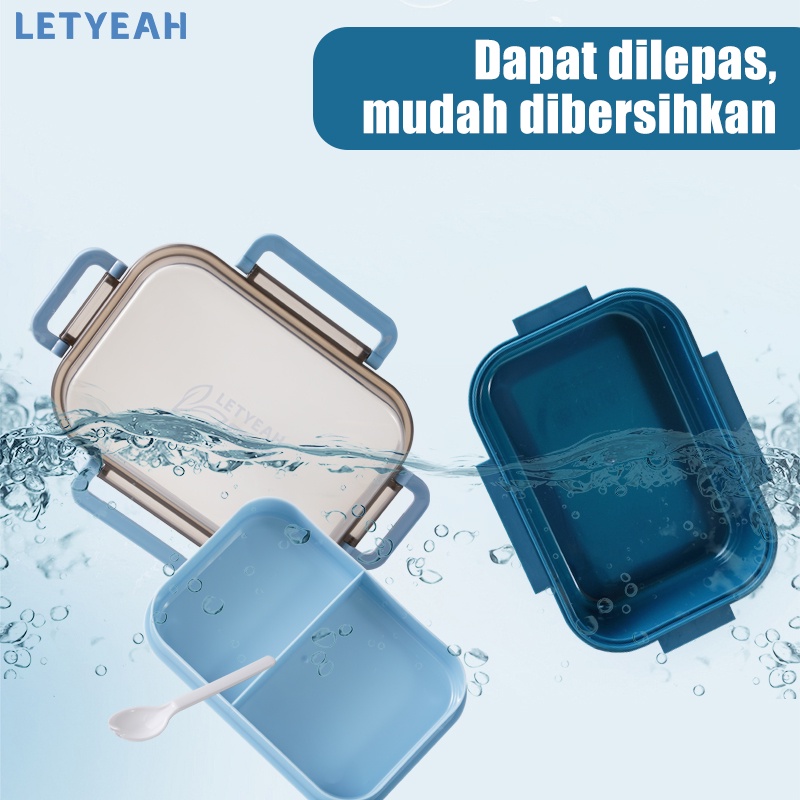 letyeah Lunch box susun kotak makan 2 tingkat anti tumpah /1000ml bento box anak/ BPA Free