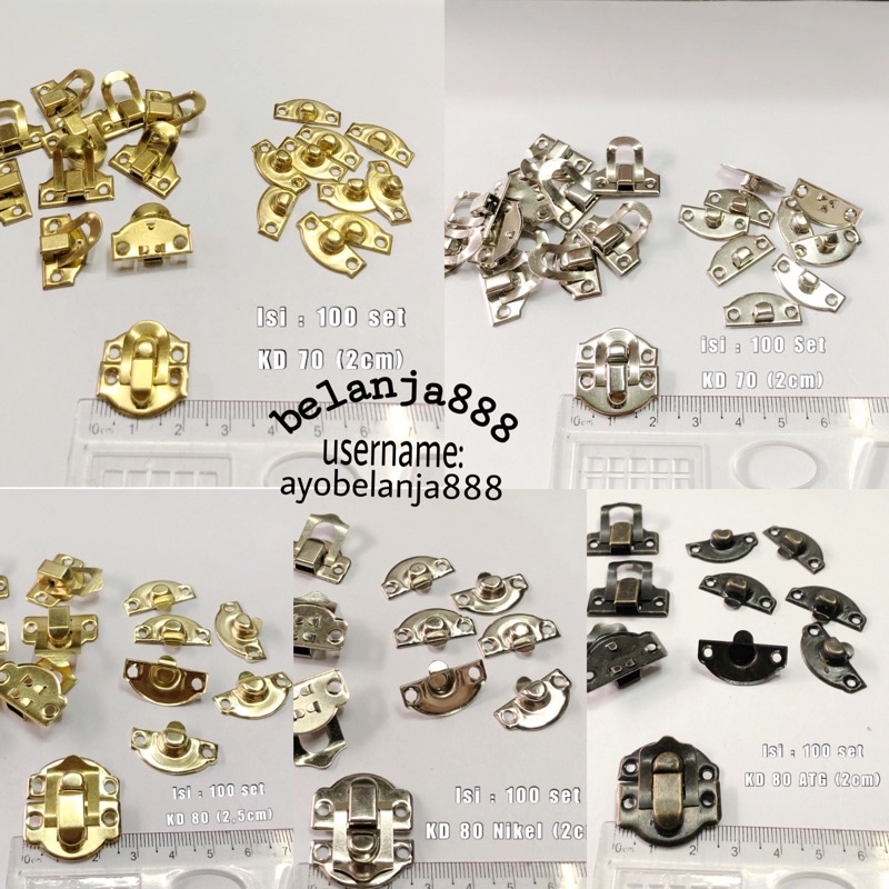 Kunci dus key hook/pengait kotak box-(1pak:100set)