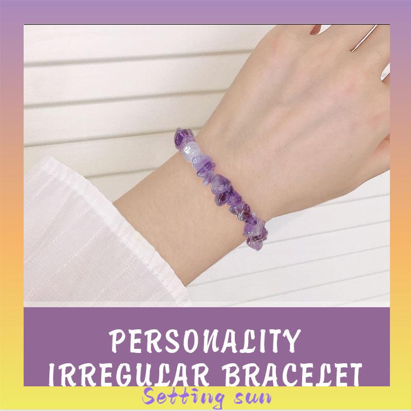 Gelang Kristal Batu Alam aksesoris fashion Korea Untuk Wanita TN