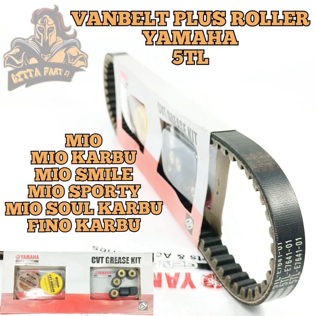 VANBELT V-BELT PLUS ROLLER YAMAHA 5TL KUALITAS ASLI ORIGINAL YAMAHA YGP PRESISI ANTI SELIP ROLLER AWET DAN DIJAMIN MANTAP MIO KARBU MIO SMILE MIO SPORTY MIO SOUL KARBU FINO KARBU