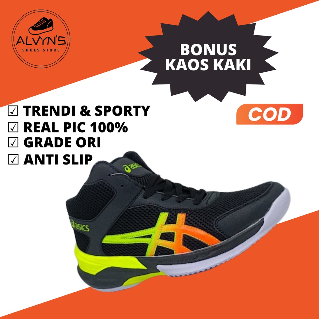 Sepatu Sneaker Olahraga Volly Pria Asics High Sepatu Olahraga Sporty