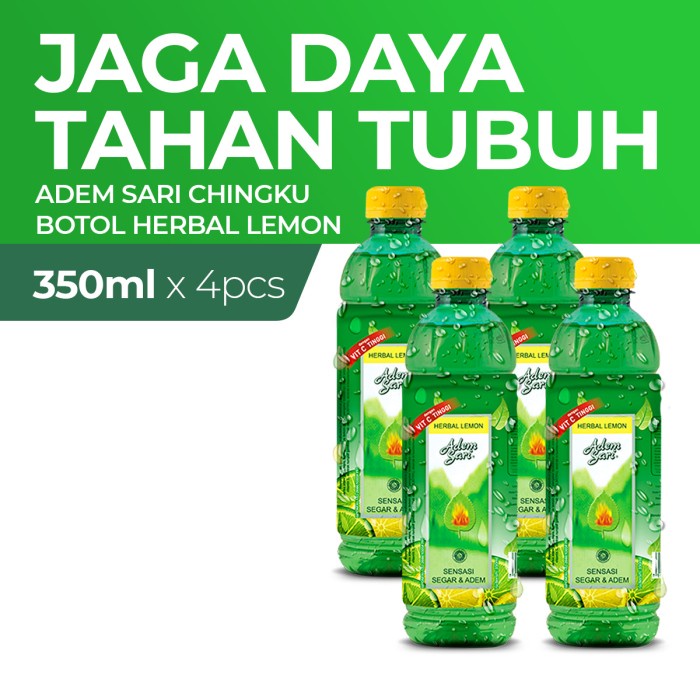 

Adem Sari Ching Ku Minuman Penyejuk Botol Herbal Lemon 4x350 Ml