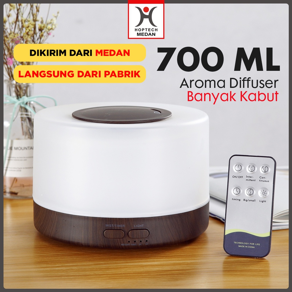 Humidifier Diffuser Air Purifier Aromaterapy 7 Warna LED + Remote | 700ML