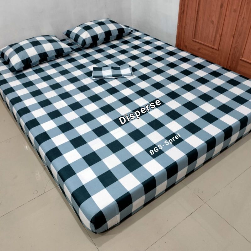 Sprei Homemade Terbaru Bahan Adem Motif Kotak2 Hijau Tua