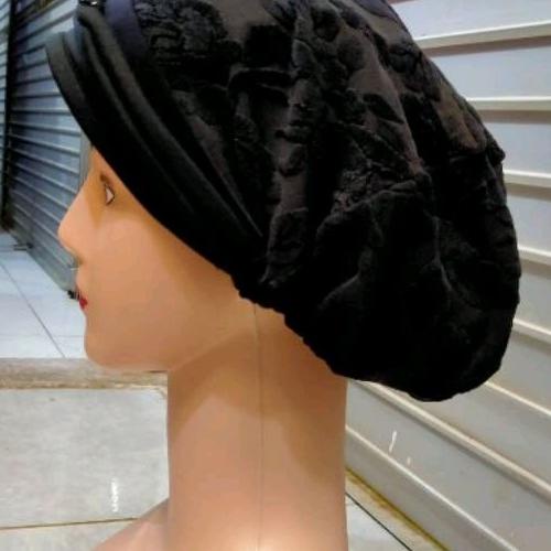 ➦Modis Kerpus ciput ibu ibu topi nenek emak bludru kupluk emak songkok hijab  PRA3