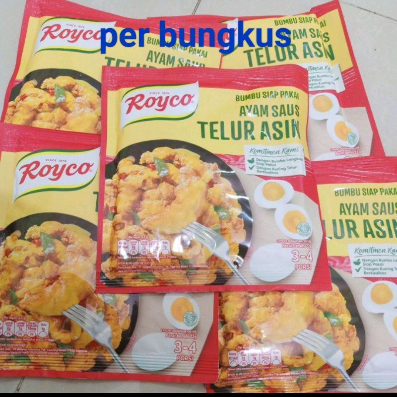 

royco saus telur asin,per bungkus.