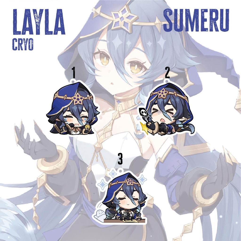 BURJOIS Keychain Genshin Impact Chara Cryo | SUMERU | Layla | Cute Keychains | Keychain | Genshin | 