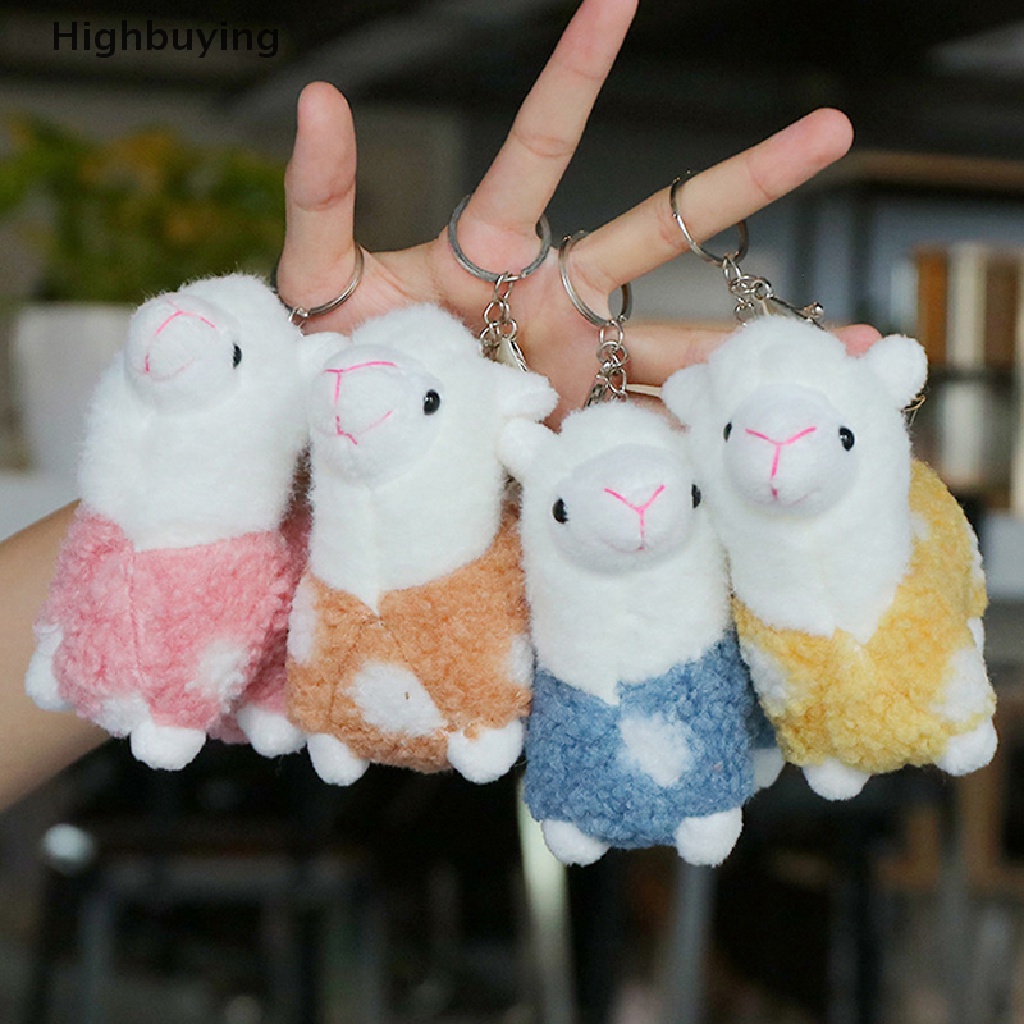 Hbid Lucu Mewah Alpaka Liontin Gantungan Kunci Boneka Domba Mini Boneka Mainan Hewan Keyring Untuk Gadis Cowok Festival Hadiah Glory