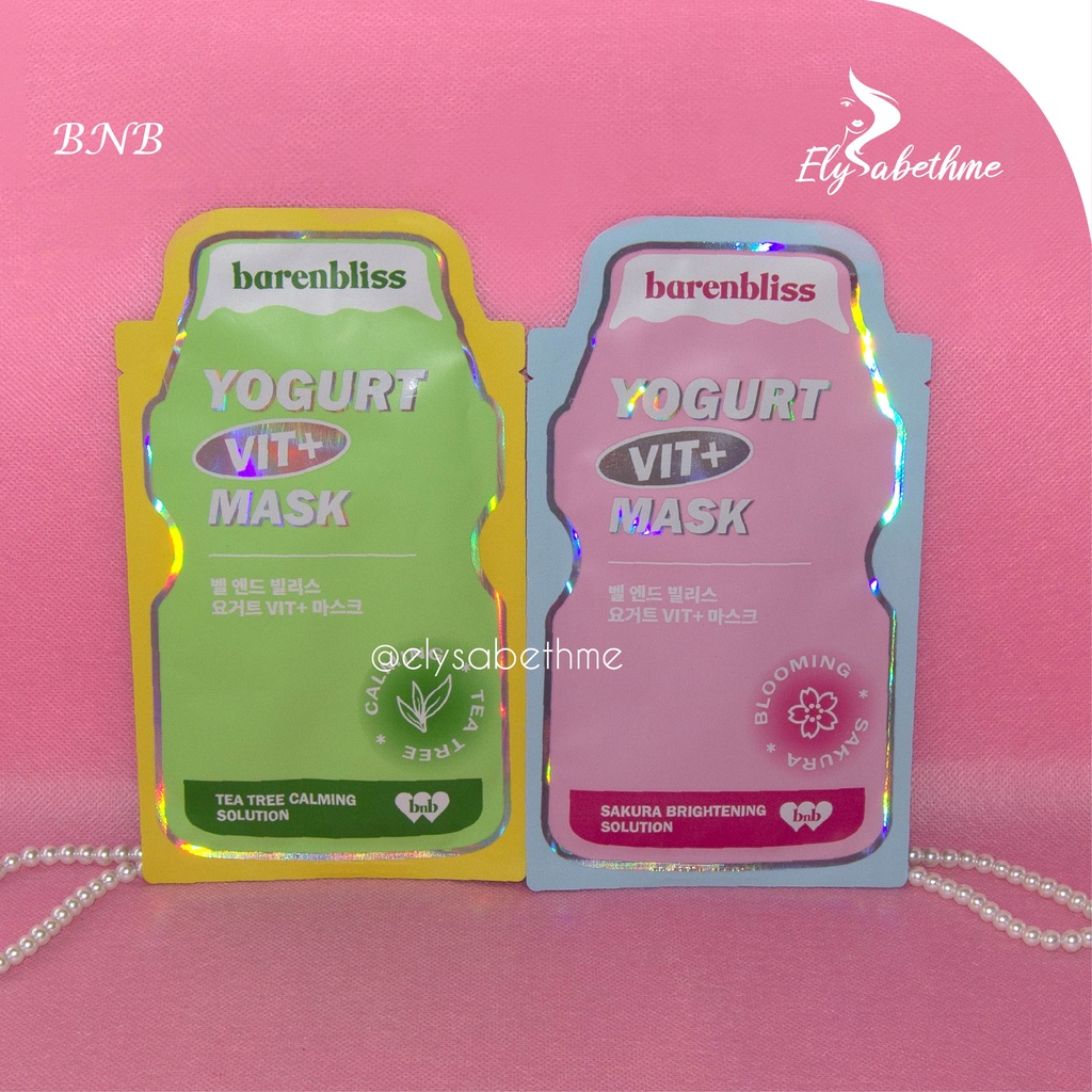 ✿ELYSABETHME✿  BNB BARENBLISS yogurt vit+ mask masker wajah korea pelembab moist moisturizer