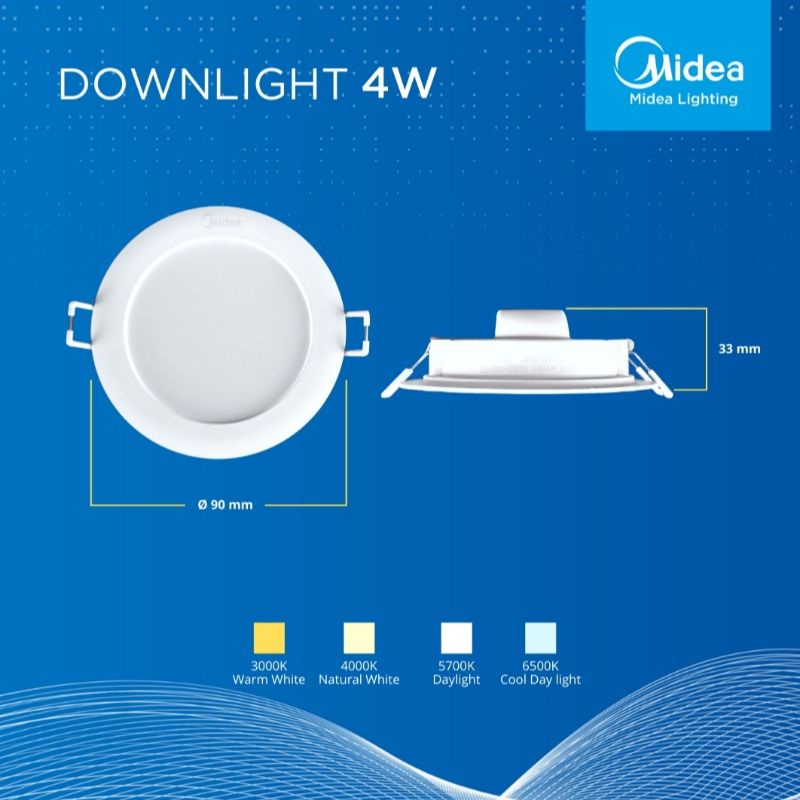 Lampu Downlight led Midea 4 Watt, 6 Watt, 8 Watt - MIDEA
