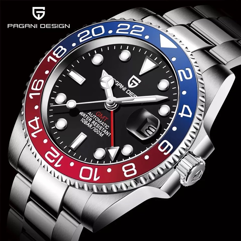 Pagani Design GMT Pepsi Oyster Strap Automatic All Stainless Steel