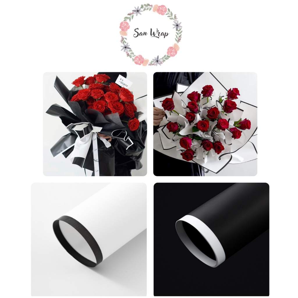 

5 (Lembar) Flower Wrapping Paper Varian List Monochrome/Kertas Buket Bunga Monokrom Cellophane Florist Supply