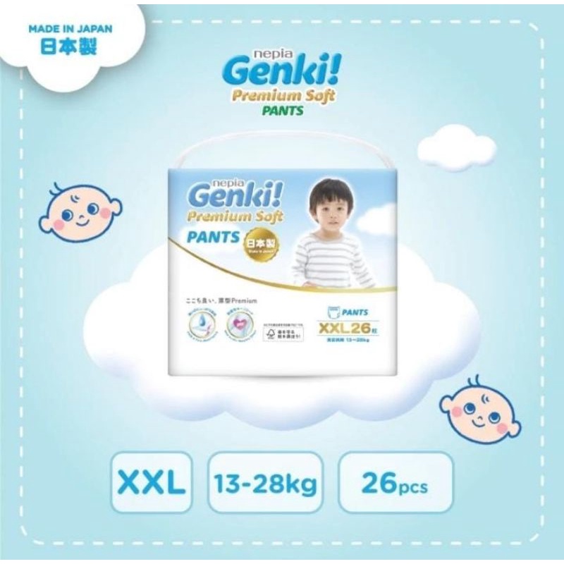 Nepia Genki Jumbo Premium Soft Pants | Pampers Nepia Genki | Popok Sekali Pakai