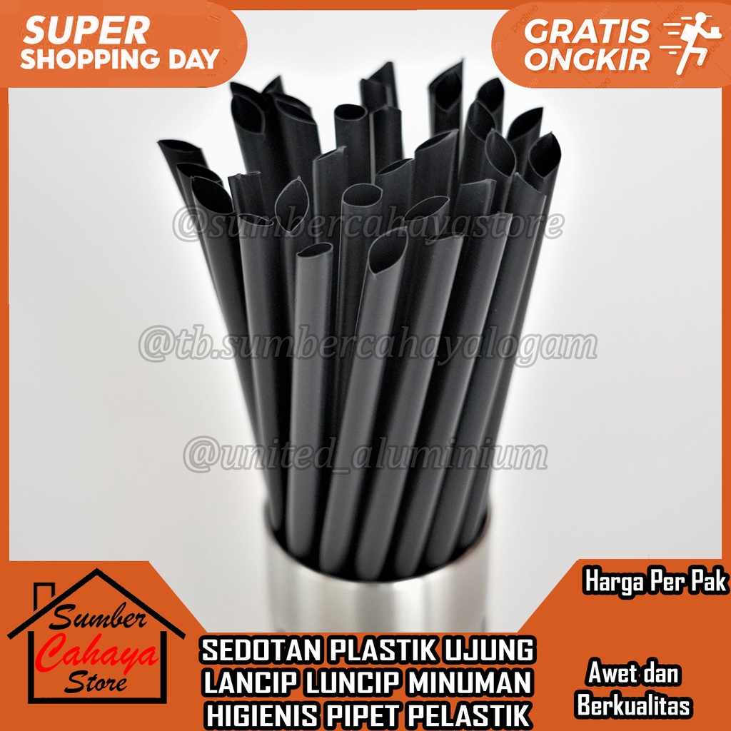 SEDOTAN RUNCING PLASTIK LANCIP LUNCIP SEDOT MINUMAN KOPI ES TEH POCI THAI TEA STERIL HIGIENIS PELAST