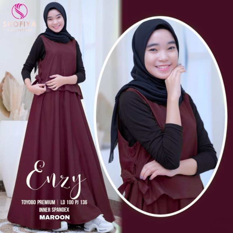 [READY] OVERALL SET ROK DRESS REMAJA TOYOBO ENZY BY SHOFIYA