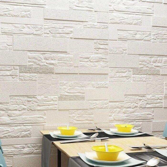 Wallpaper Dinding 3D Batu Bata Alam Walpaper 3D Wall Foam