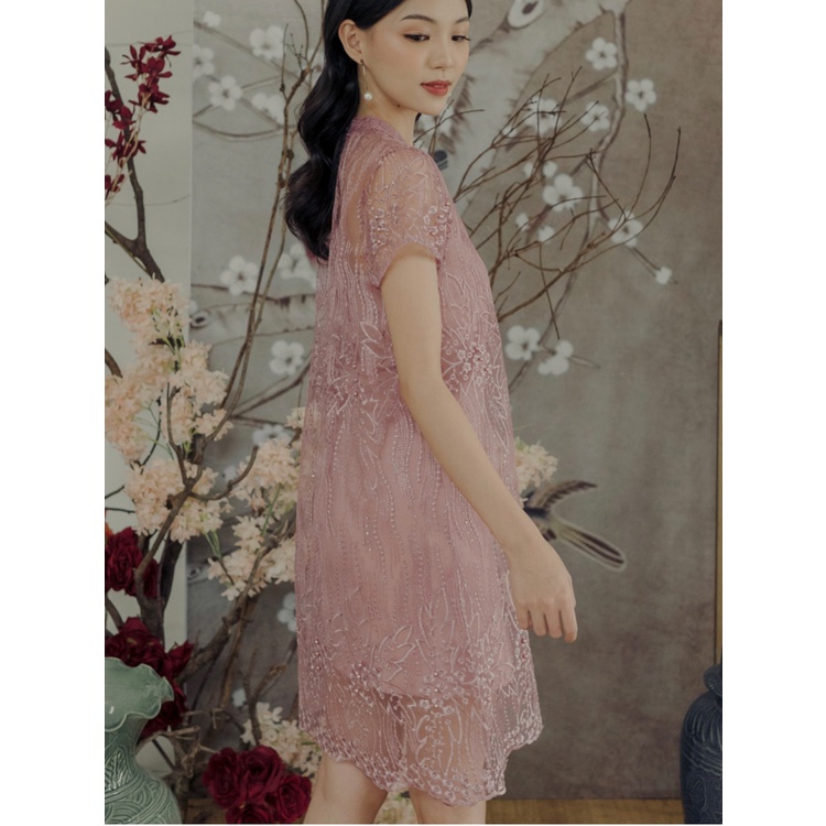 Kadaka D-0224 Loose Lace Party Dress Cheongsam CNY Imlek With Inner Dress