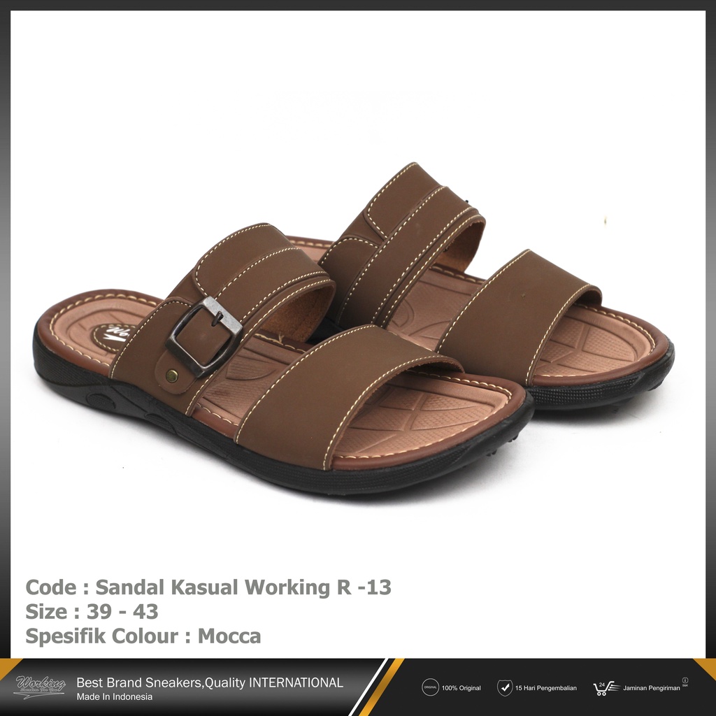 Sandal Pria Kulit Original R-13 Slop Import