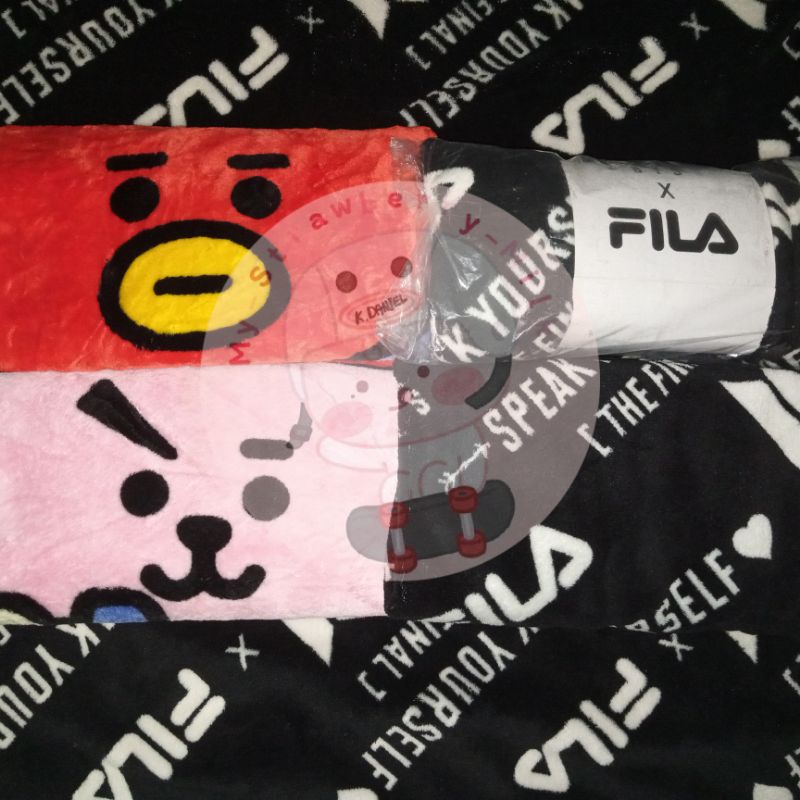 Sale Desember - Take all Preloved Blanket BTS x Fila SYS Selimut BT21 Cooky Tata Unsealed New Sealed