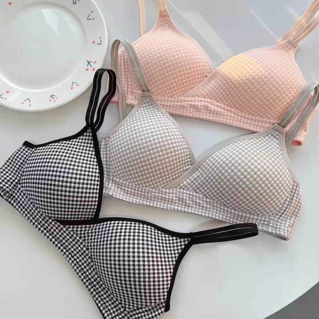 MOGYMOGY BRA557 Bra Premium Push Up Tanpa Kawat Pakaian Dalam Wanita Motif Polos Cantik