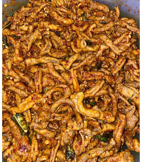 

↣ USUS CRISPY PEDAS DAUN JERUK USUS KRISPI 100gr し