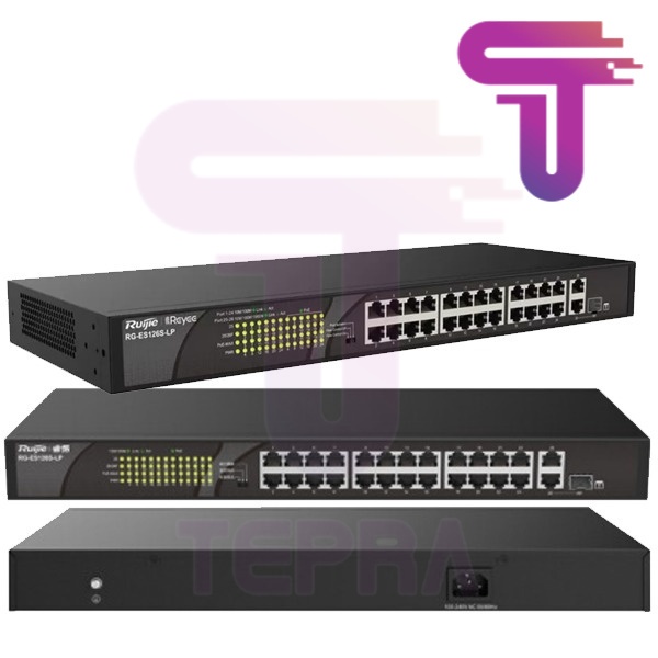 RUIJIE RG-ES126S-LP 24 Port 10/100 Unmanaged PoE+ Switch with 180W